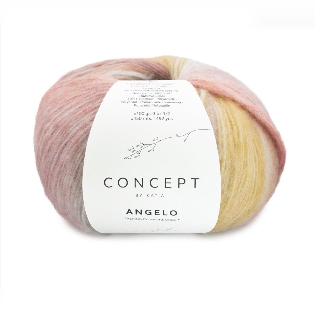 Katia Angelo, merino and polyamide ball, pink shade