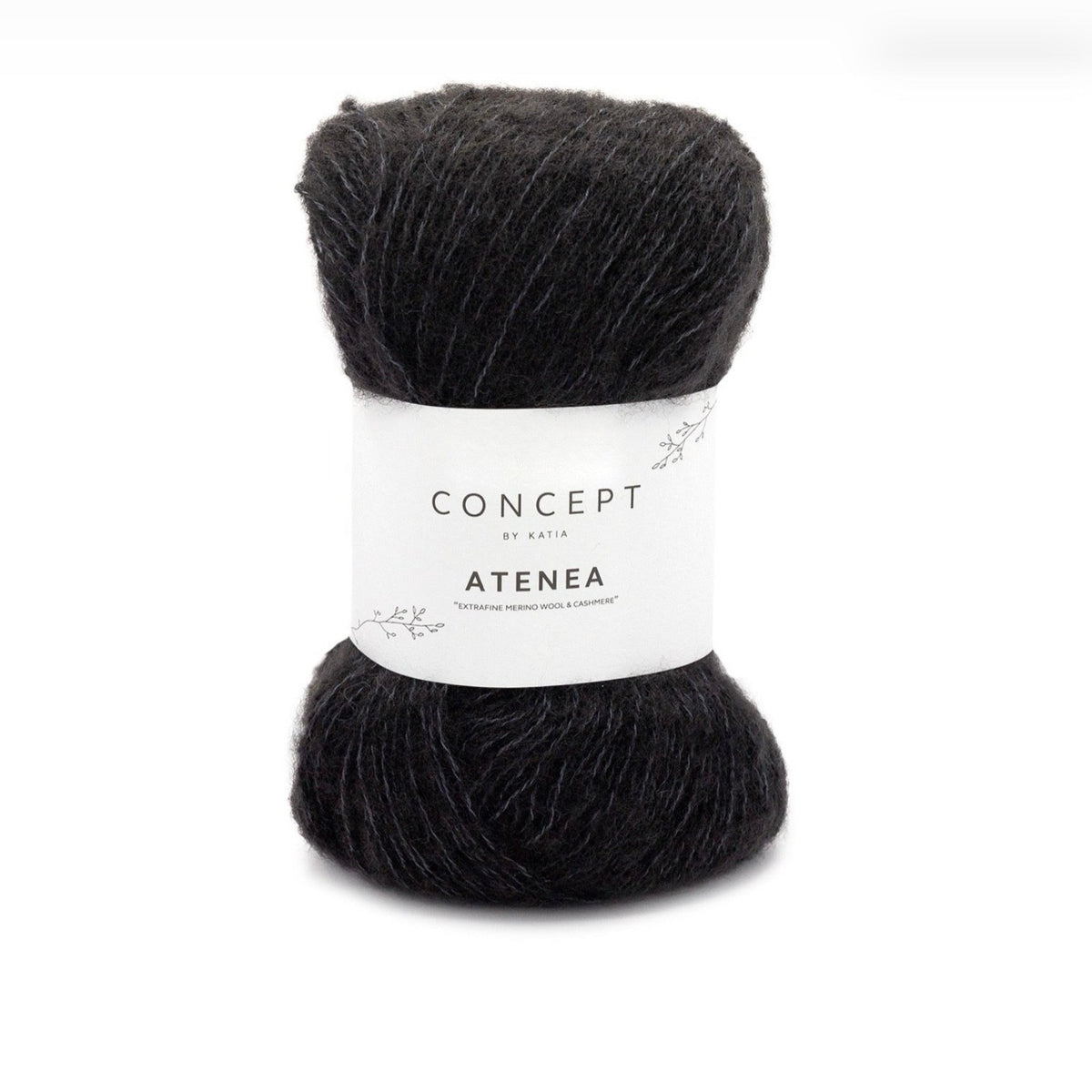 Katia Atenea, merino, cotton and cashmere ball, black shade