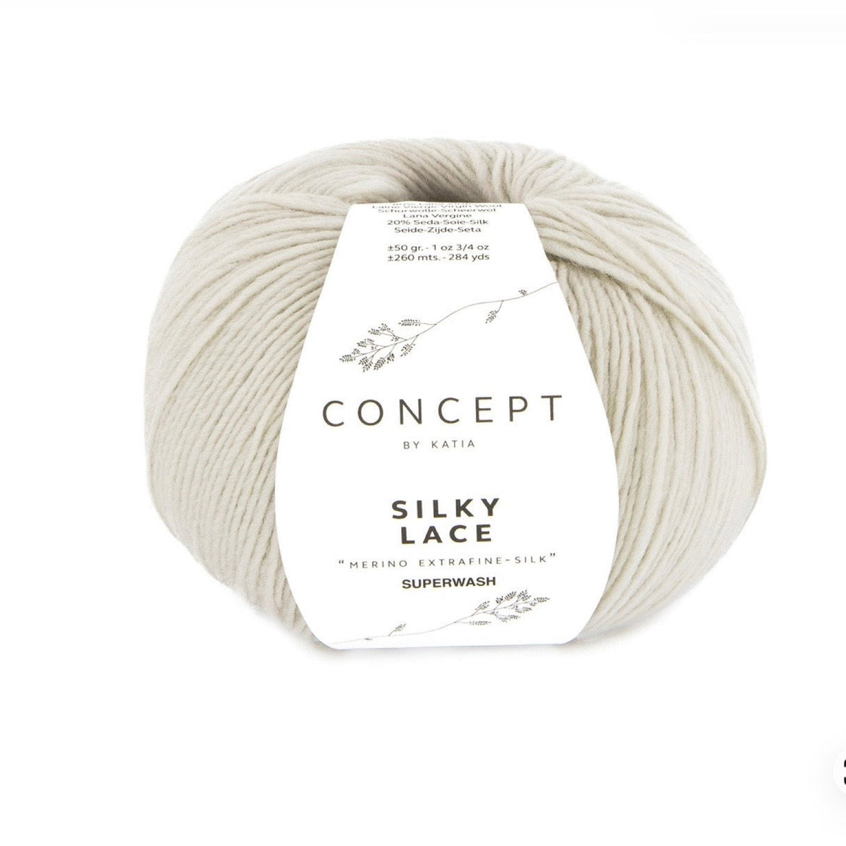 Katia Silky Lace, merino and silk ball, grey shade