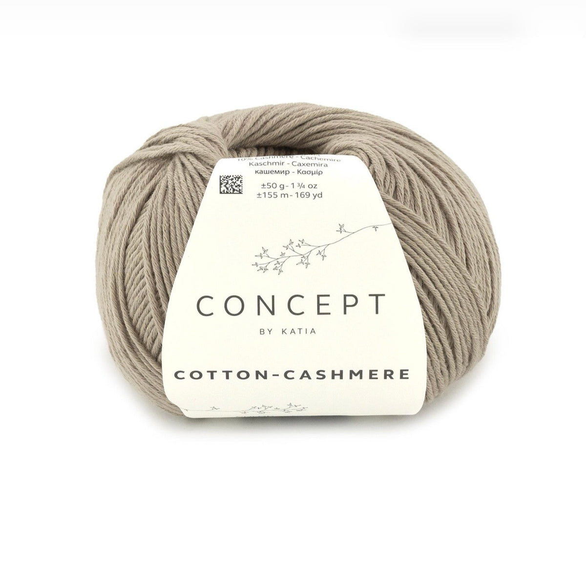 Katia Cotton-Cashmere, cotton and cashmere ball, taupe shade