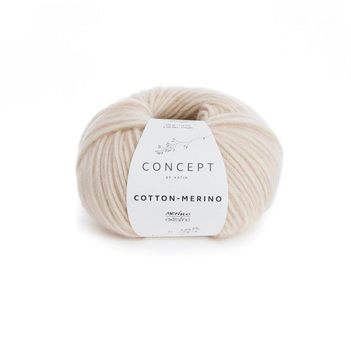 Katia Cotton-Merino, ovillo de algodón y merino, color beige