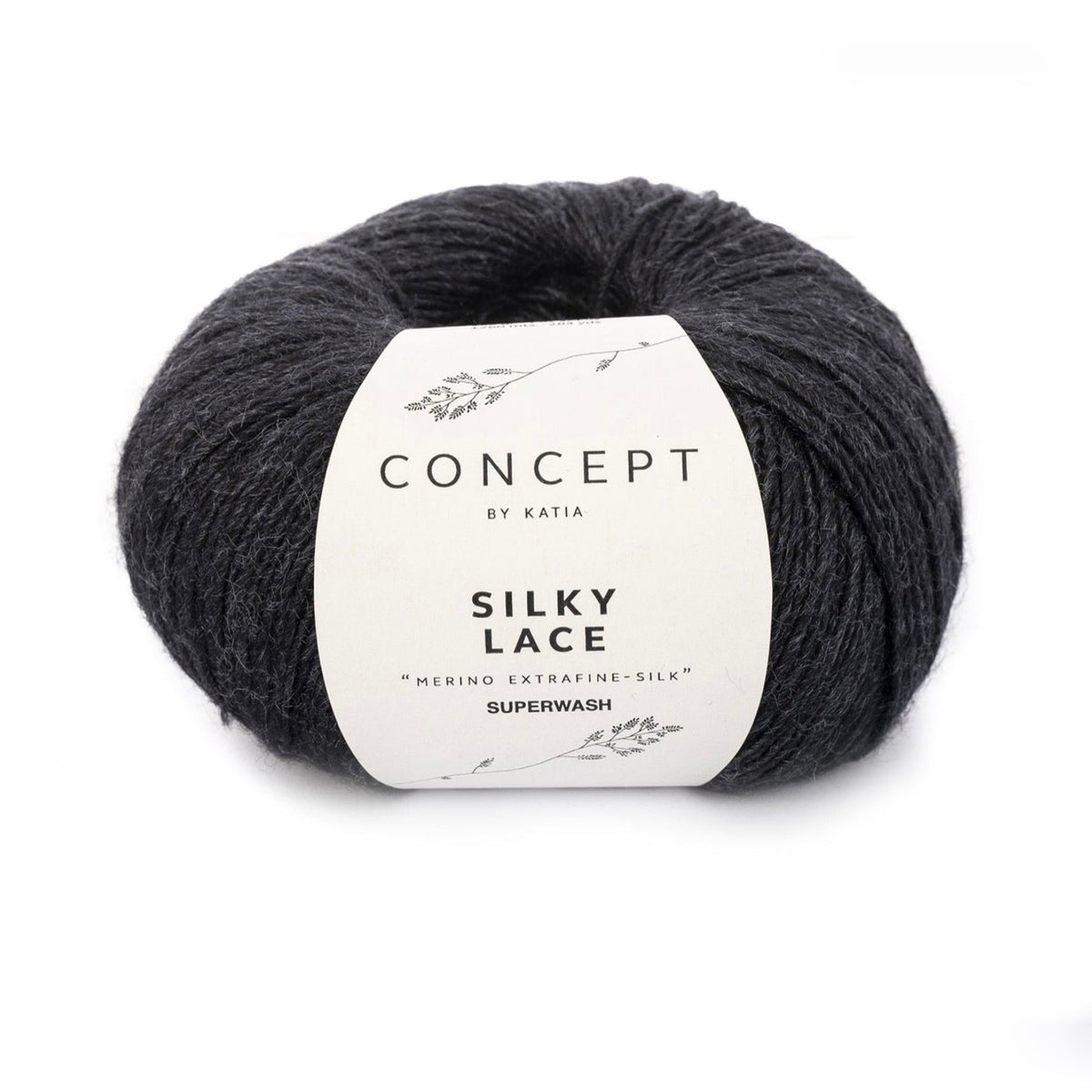Katia Silky Lace, merino and silk ball, black shade