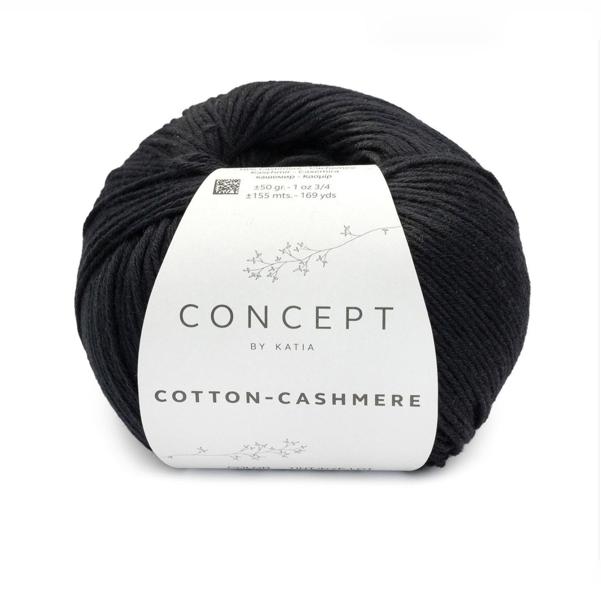 Katia Cotton-Cashmere, cotton and cashmere ball, black shade