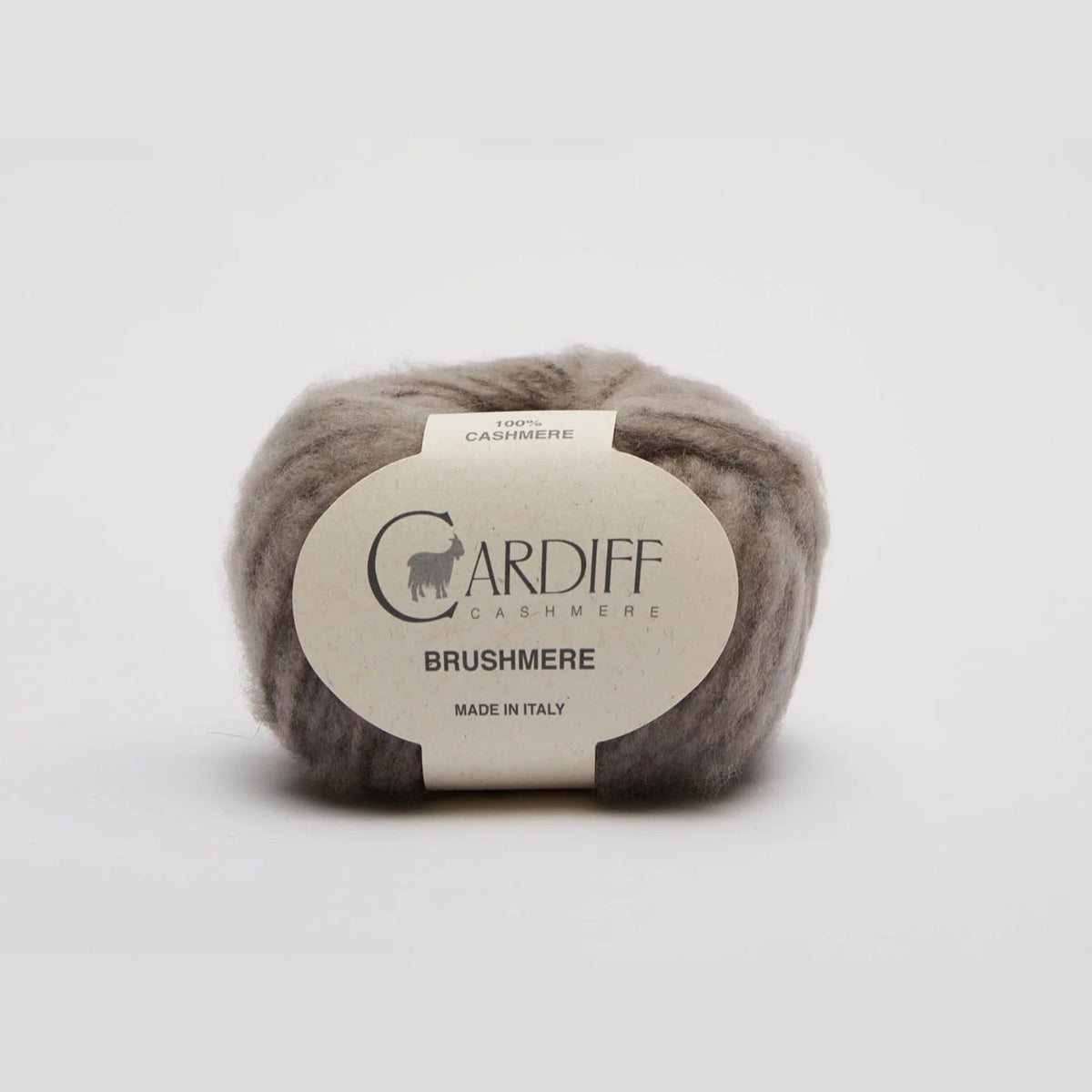 Cardiff Cashmere Brushmere, cashmere ball, taupe shade