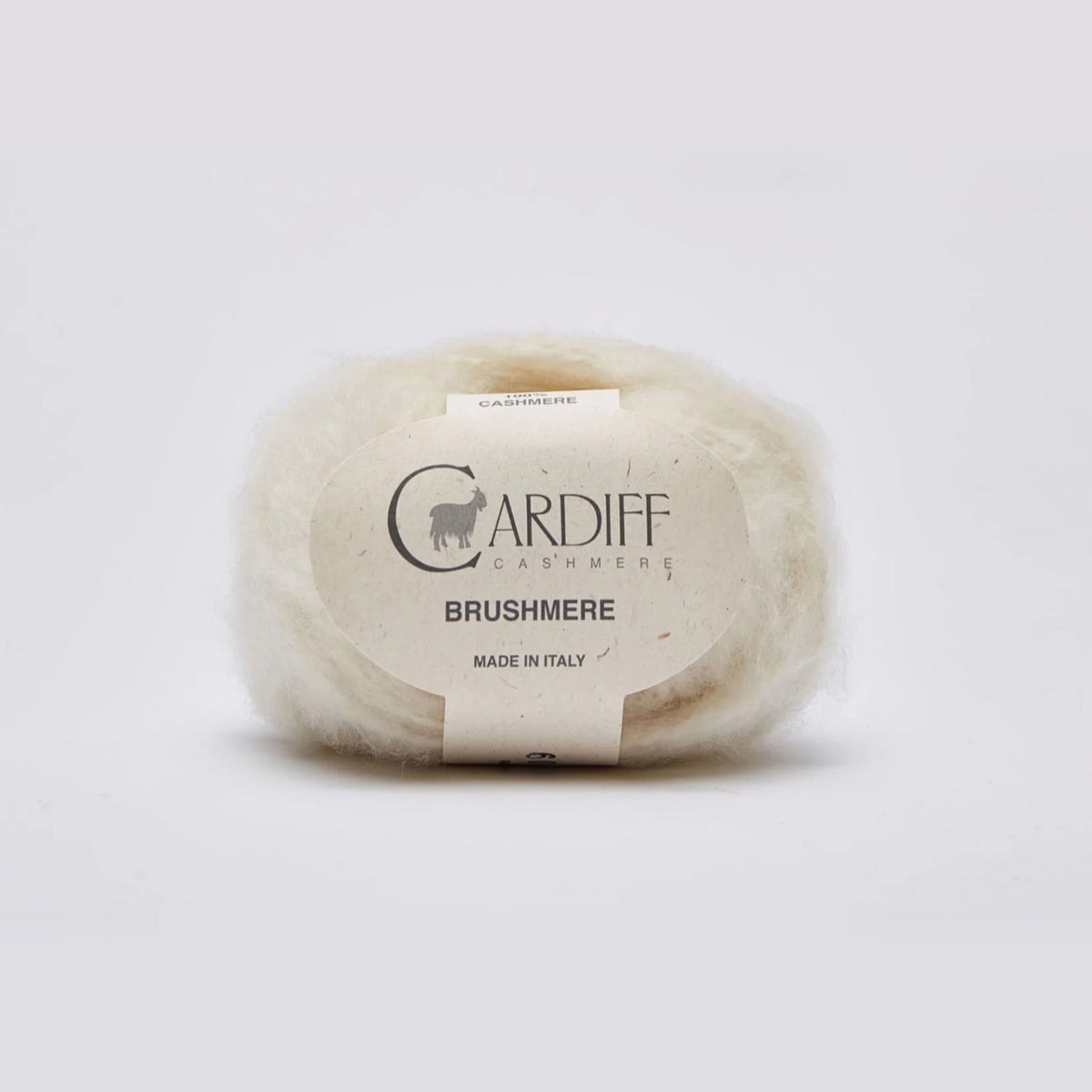 Cardiff Cashmere Brushmere, cashmere ball, off-white shade