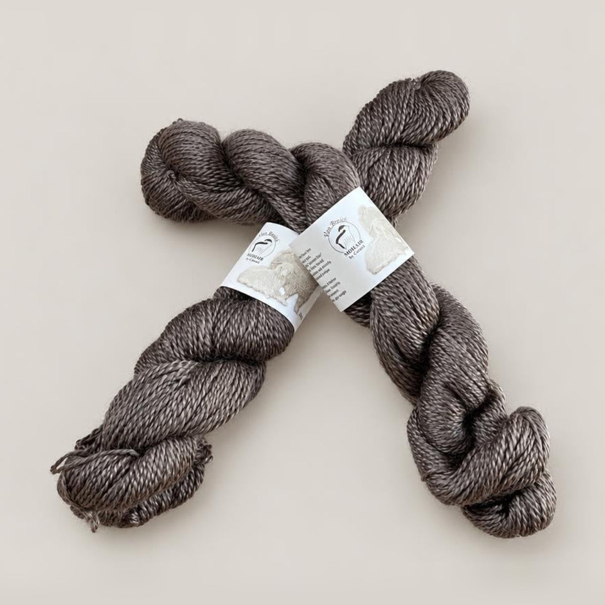 Mohair by Canard Double Kid Mohair, kid mohair and merino skein, taupe shade
