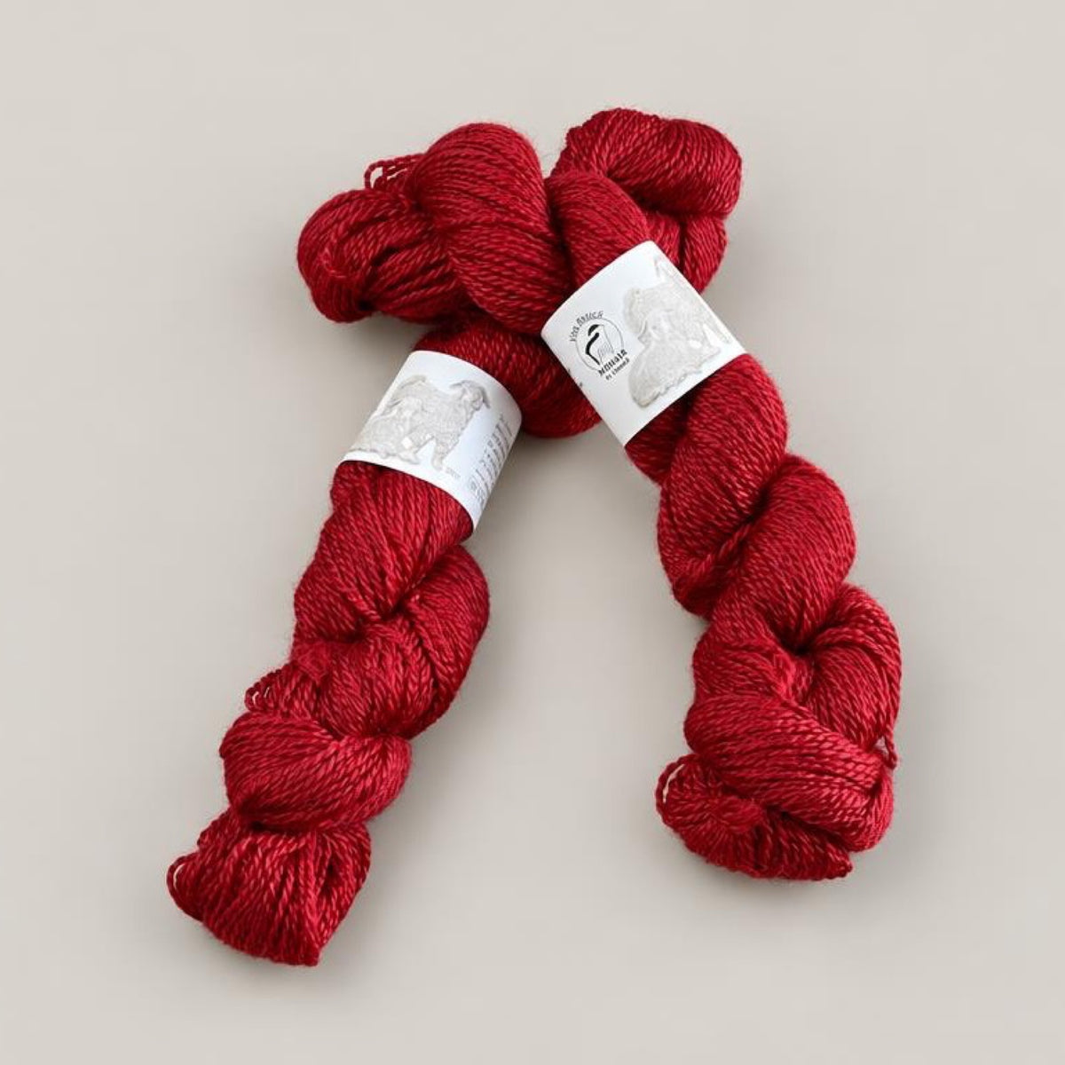 Mohair by Canard Double Kid Mohair, kid mohair and merino skein, red shade