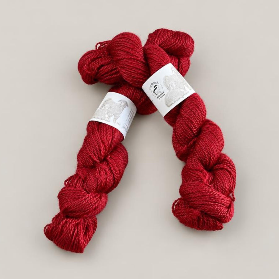 Mohair by Canard Double Kid Mohair, kid mohair and merino skein, red shade
