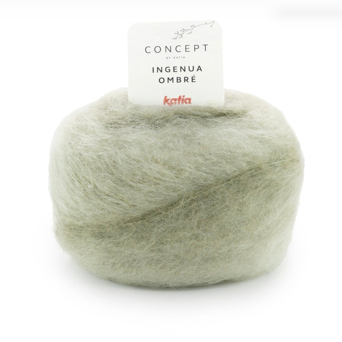 Katia Ingenua Ombré, Knäuel aus Mohair, Polyamid und Schurwolle, Farbe grün