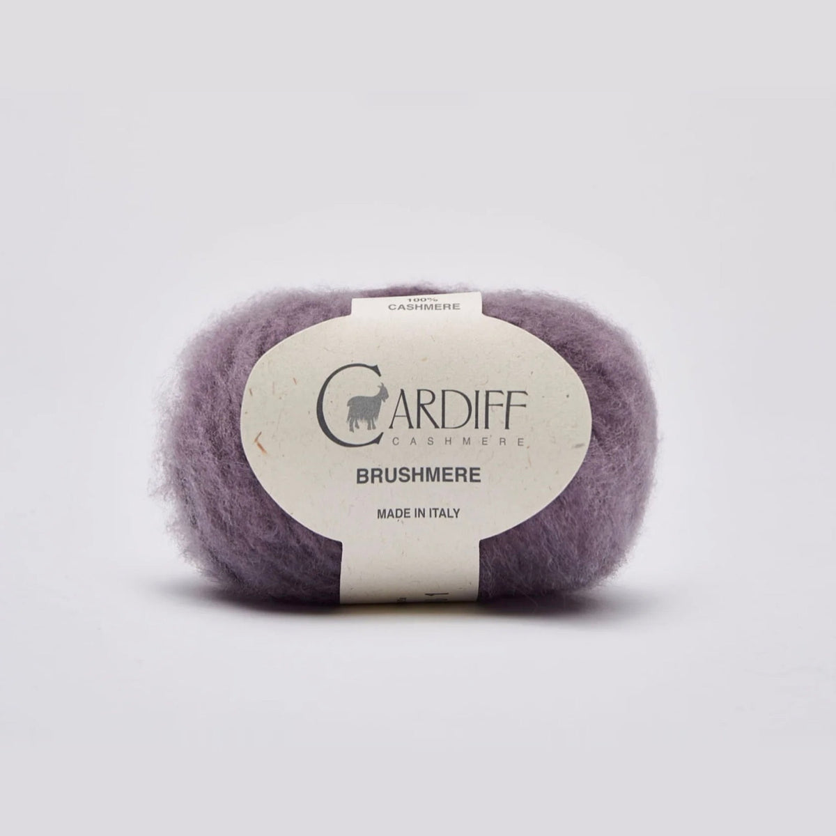 Cardiff Cashmere Brushmere, cashmere ball, mauve shade