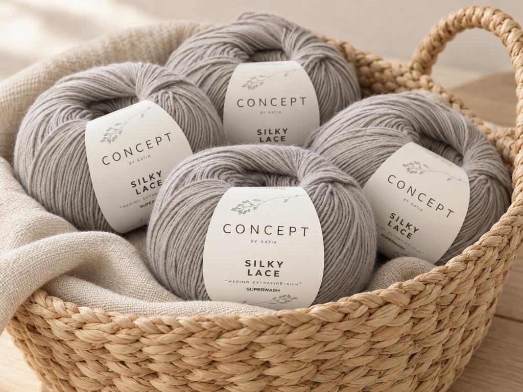 Katia Silky Lace, merino and silk ball