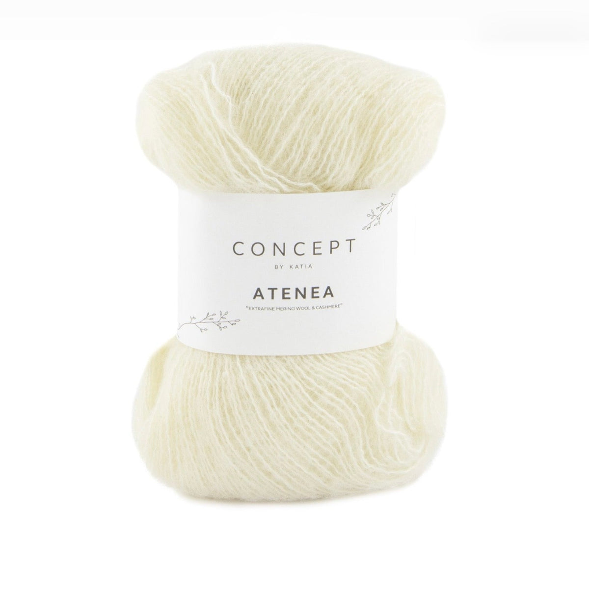 Katia Atenea, merino, cotton and cashmere ball, off-white shade