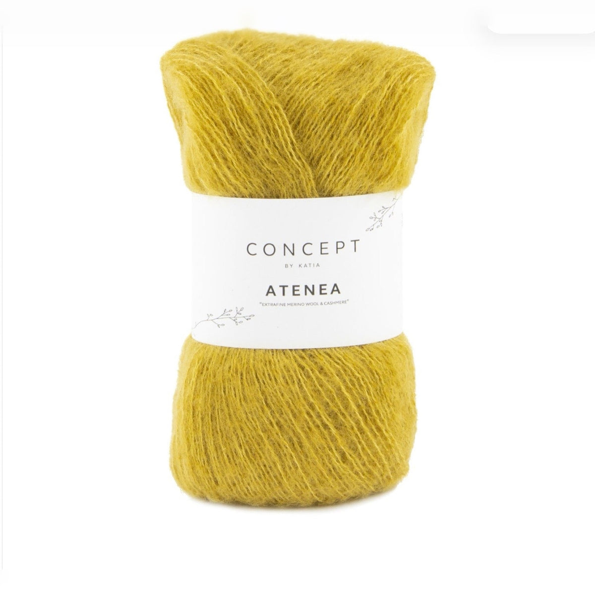 Katia Atenea, merino, cotton and cashmere ball, mustard shade