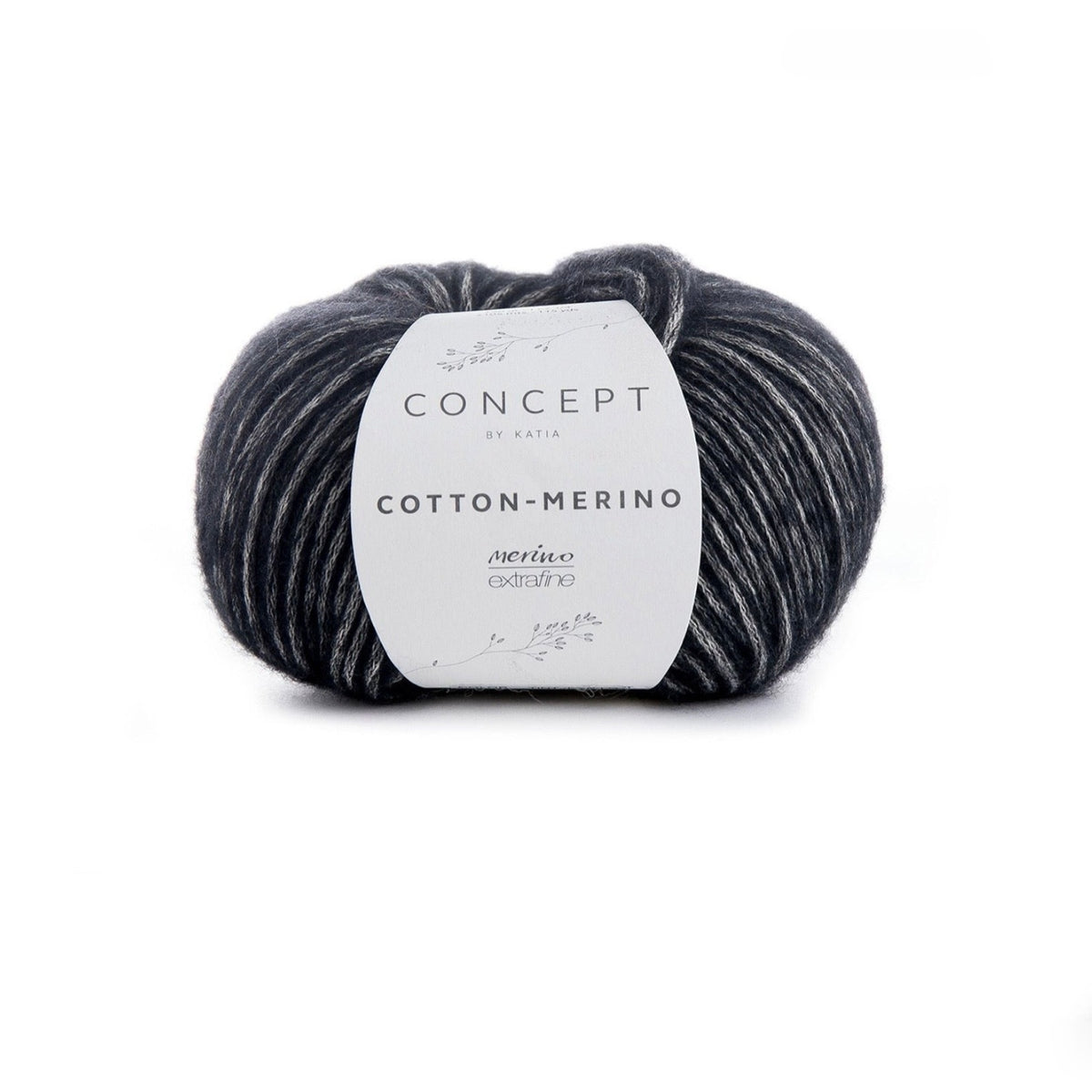 Katia Cotton-Merino, ovillo de algodón y merino, color negro