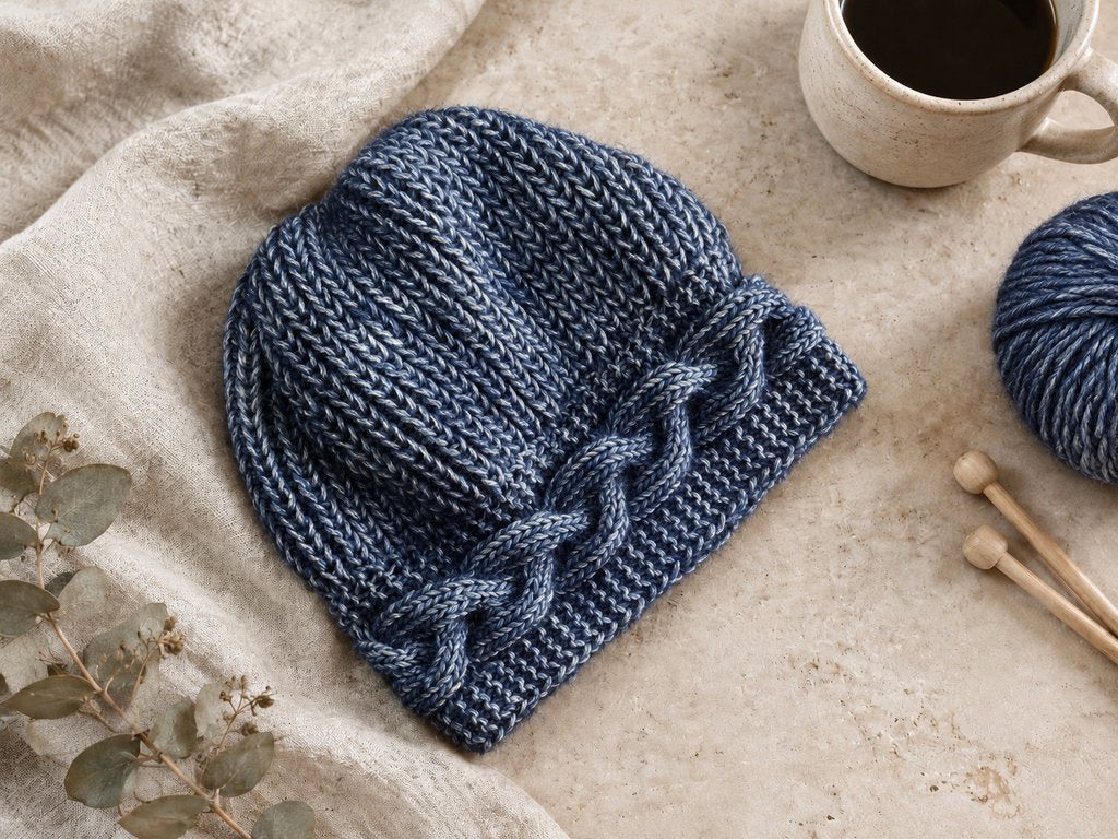 Knitted hat, cotton merino winter hat