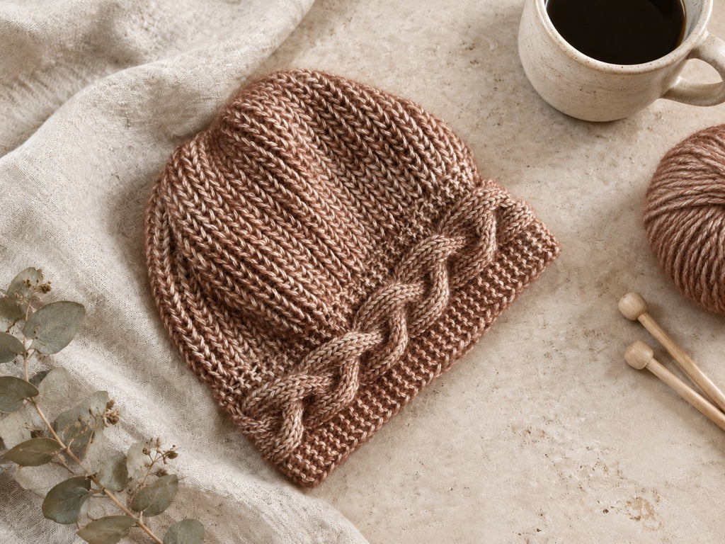 Knitted hat, cotton merino winter hat