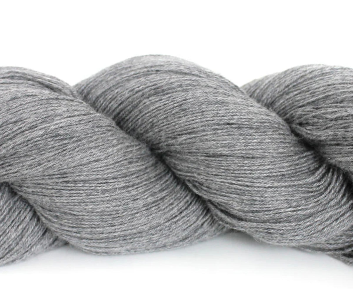 Swan Lake, cashmere, fine wool and angora skein, grey shade
