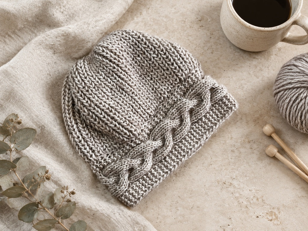 Knitted hat, cotton merino winter hat