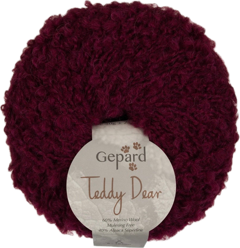 Teddy Dear – Alpaca & Merino Bouclé — 470 dark cherry