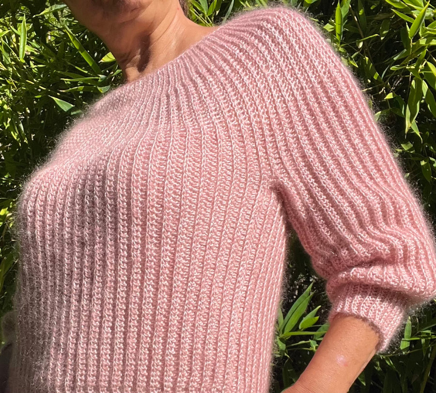 Fisherman rib, in mohair