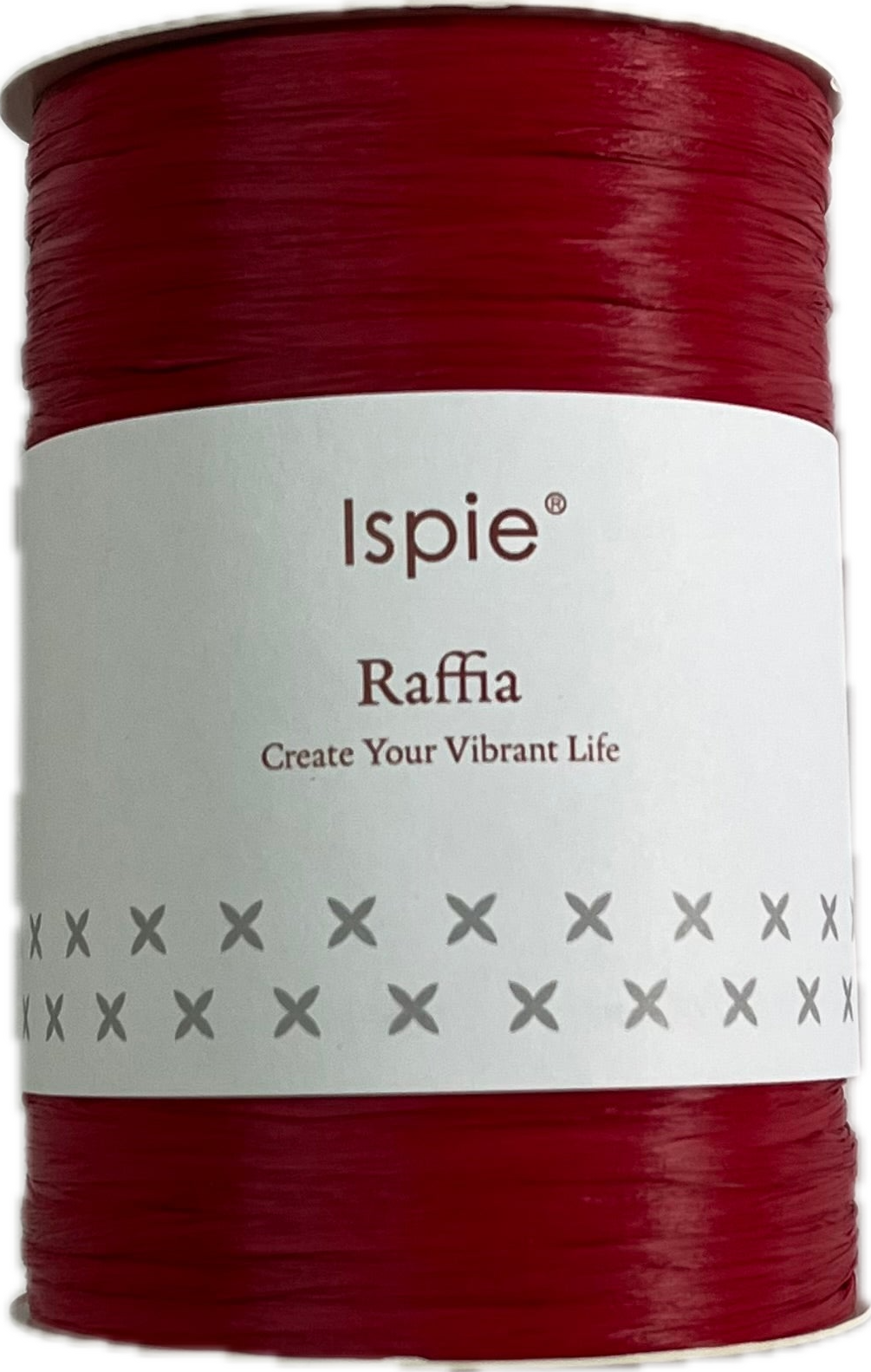 Ispie Raffia spool, shade Cranberry (red)