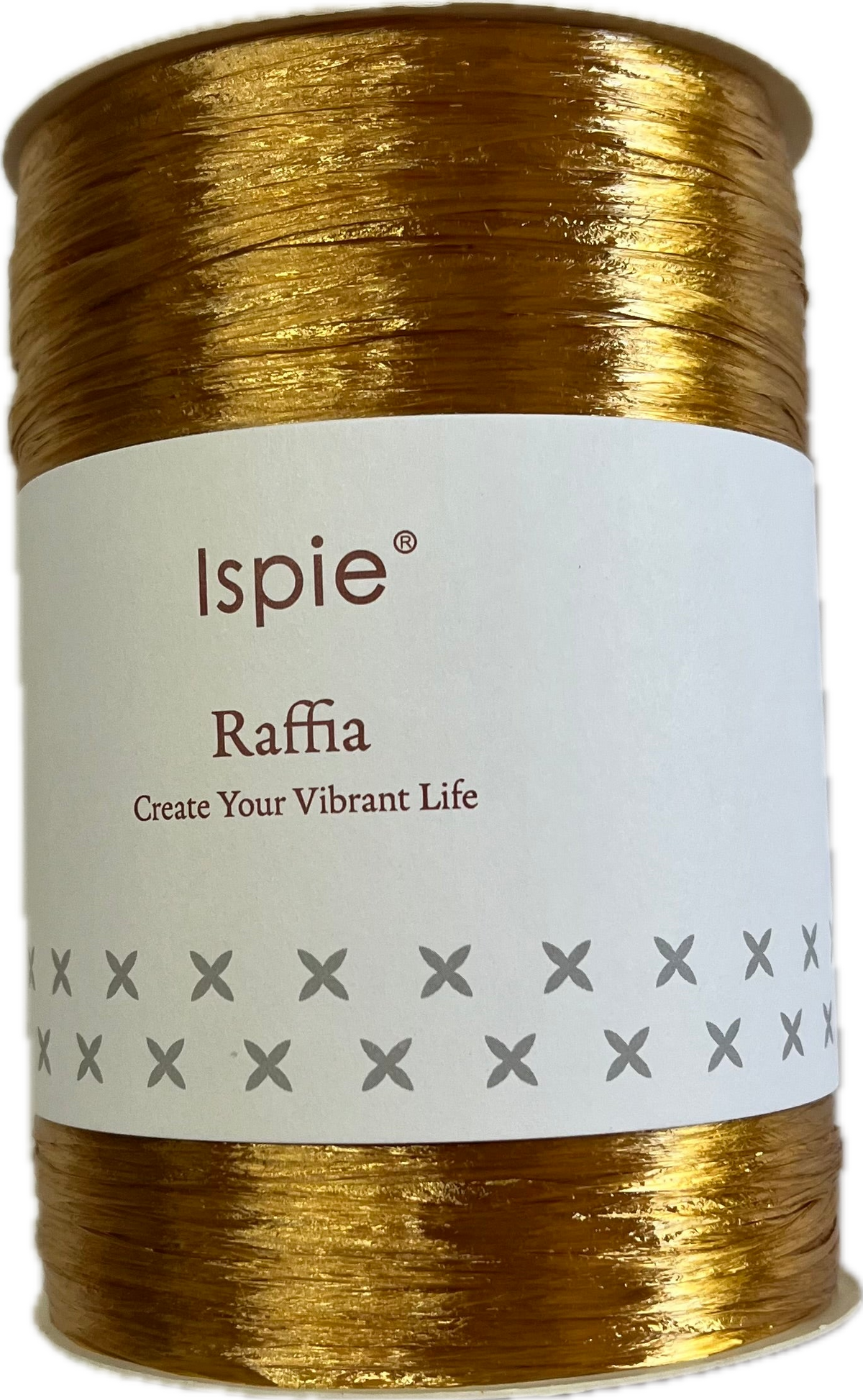 Ispie Raffia Metallic spool, shade Gold 02 (mustard)