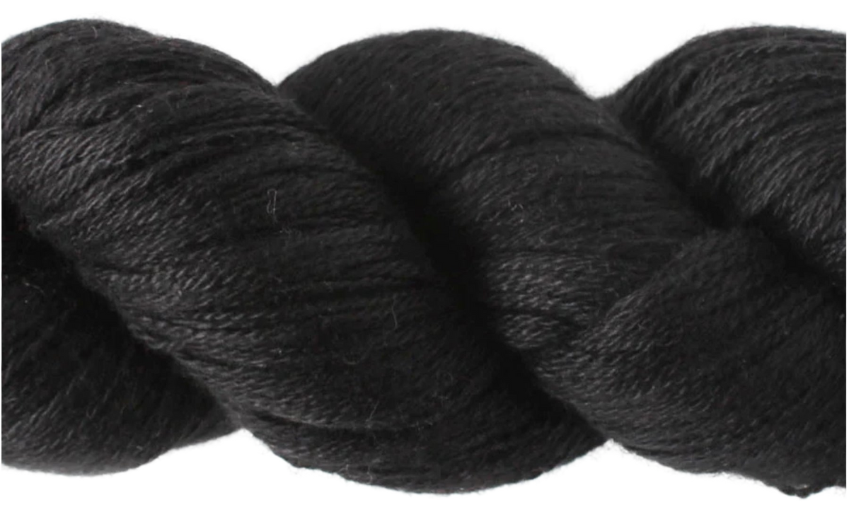 Silky Cashmere skein, shade F07 (black)