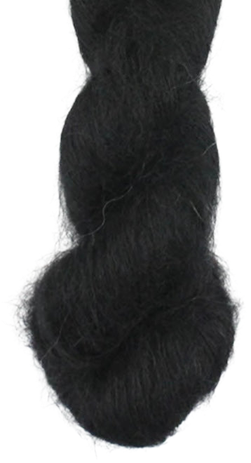 Silky Mohair skein, shade A04 (black)